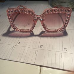 Bling Luxury Heavy Pink Crystal Sunglasses Rhinestone Identical To Gucci Gg 0145 With Out Logos 