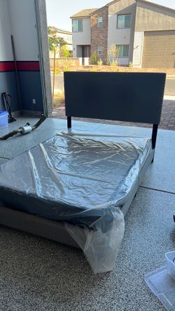 Free full size frame and headboard and box spring.