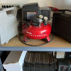 Air Compressor w/ Brad Nailer & Crown Stabler