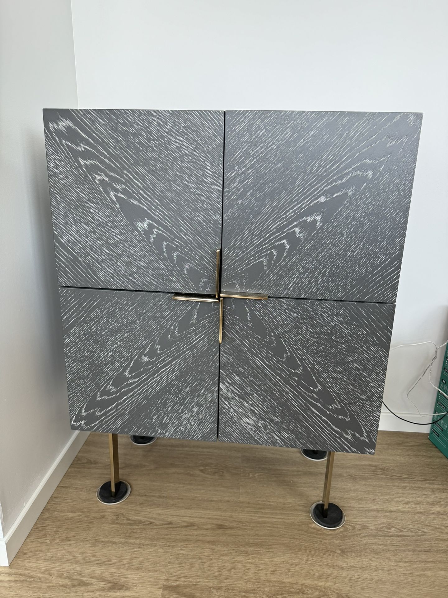 CB2 Jax Grey Cerused Entryway Cabinet