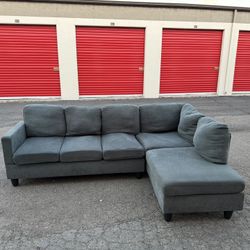 Grey 2 Piece L Shape Sectional Sofa