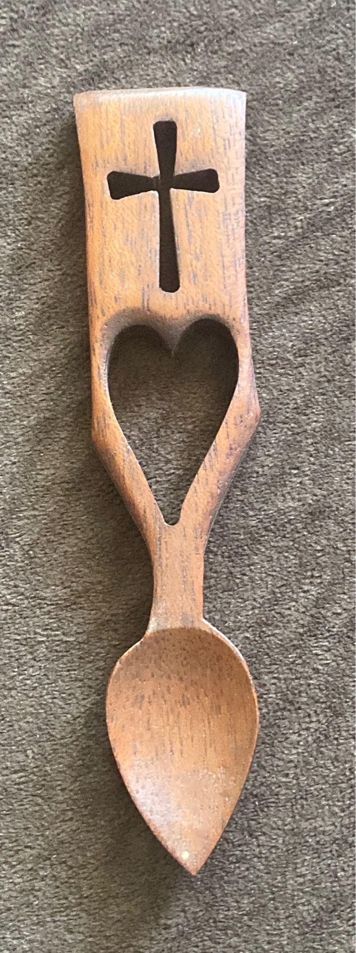 Welsh hand carved love spoon