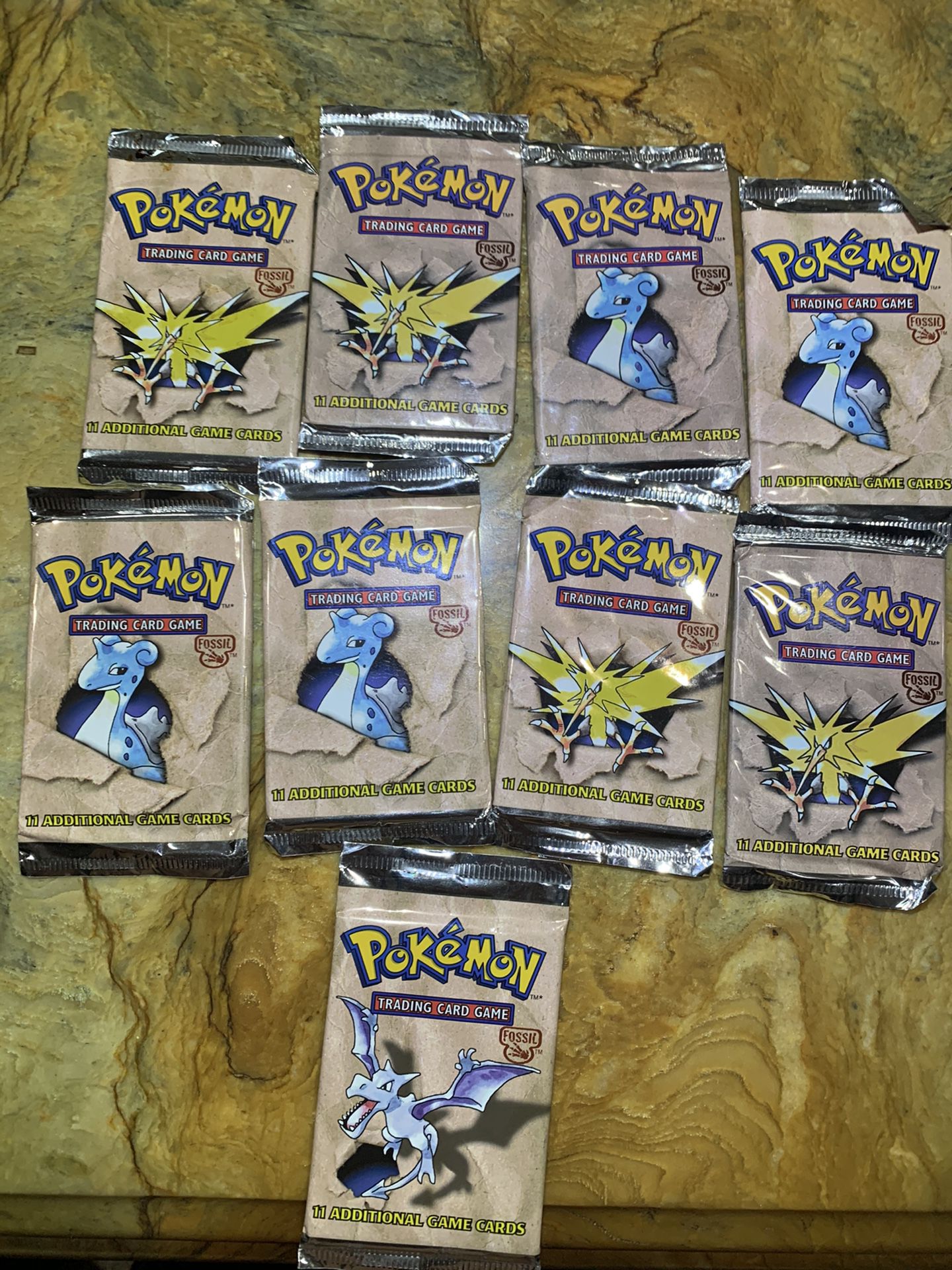 1999 Pokemon foosil unopen booster pack from Wizards of the Coast, These are vintage packs