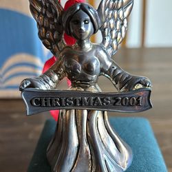 Silver Treasures by Godinger angel bell Silver Plated Christmas 2001  3.75”
