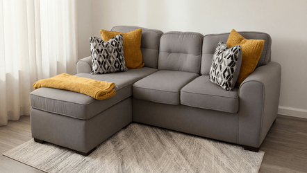 Like New Grey 2-Section Reversible Chaise Sectional Sofa - Wesley Chapel, FL
