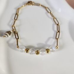 New Stainless Steel Moonstone Bracelet