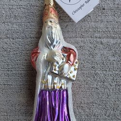 Christopher Radko Glass Ornament – “St. Nicholas” – Handcrafted – 10” – With Tag