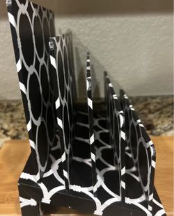 Desk File Holder Organizer/Letter Organizer Black & White