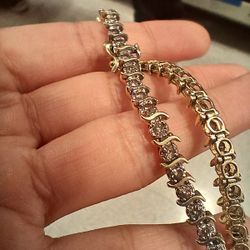 14k Yellow Gold Diamond Style Braclet