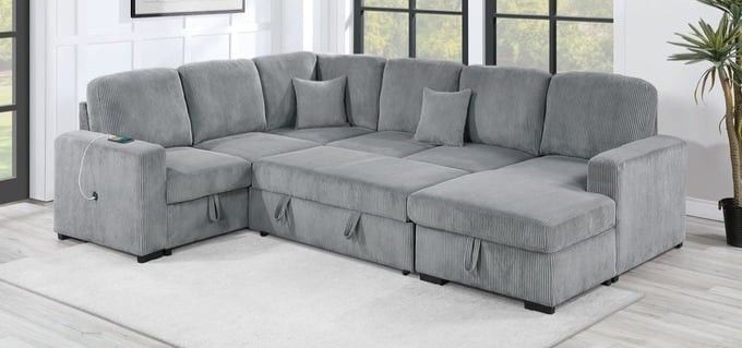 ✅️✅️4-Piece Convertible Sectional
Sleeper Sofa, Chaise Storage, Sofa Storage & USB Port✅️✅️