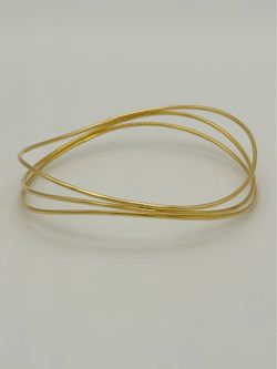 Tiffany & Co. Elsa Peretti 18k Yellow Gold 3 Rows Wave Wire Bangle Bracelet