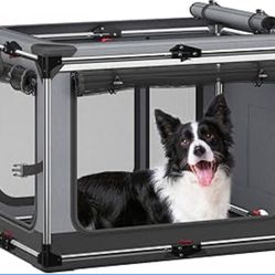 Collapsible Dog Crate: 38 Inch Foldable Soft Sided Dog Crate for Large Dogs