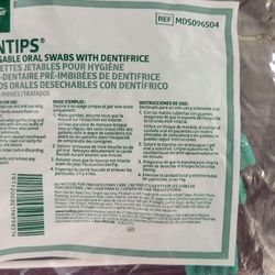 Medline Dentips Disposable Oral Swabs with Dentifrice – 20 Count – Convenient & Effective Oral Care!