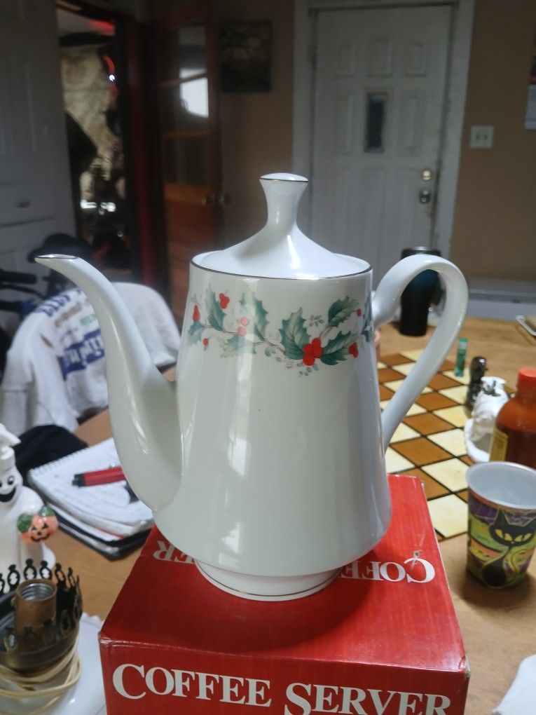 Vintage China Christmas Coffee Server