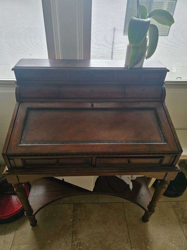 Vintage Secretary Desk With Power Outlet