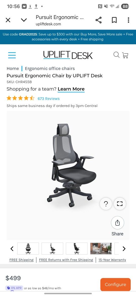Pursuit Ergonomic Desk Chair. Office Chair