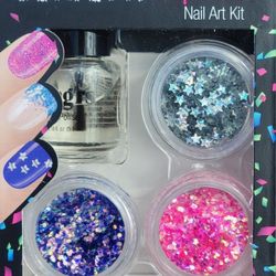 NEW Fing'rs Heart 2 Art Confetti Confection Nail Polish Glitter Kit Silver Pink Indigo Purple  33065 (4 Available)