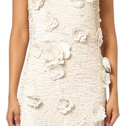 HALSTON Women's Farren Leather Paillette Mini, Ivory