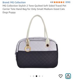 MG Collection Quilted Pet Carrier Tote – Small Dogs & Cats