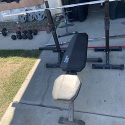 Weight Bench With 7 Ft Olympic Bar