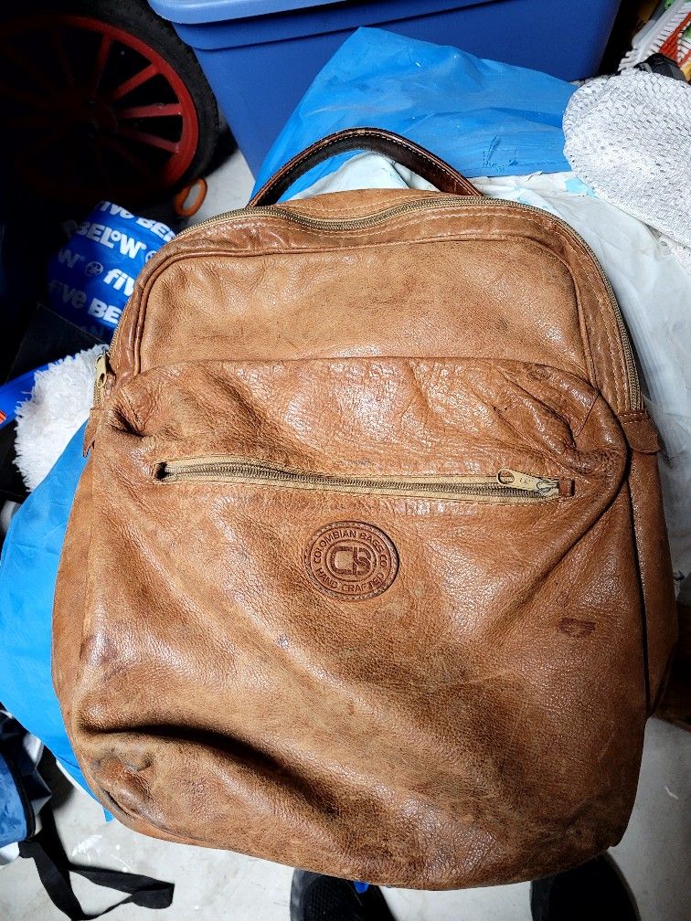 Leather backpack