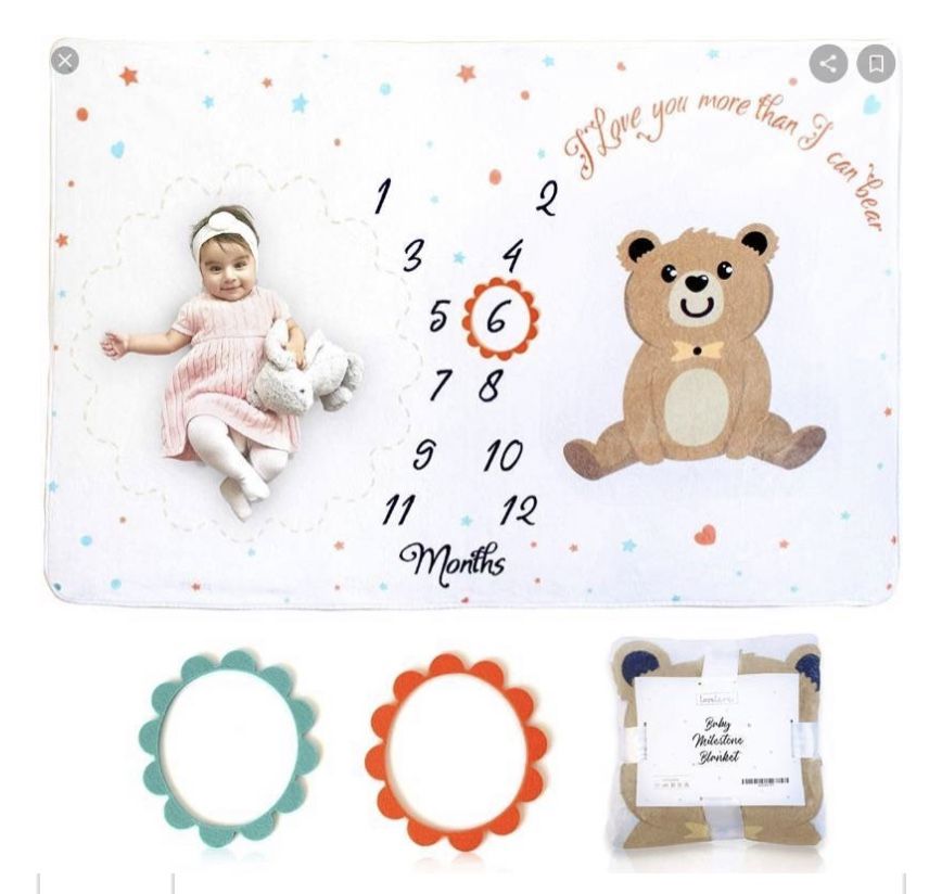 Baby Milestone Blanket Brand: Lovelara Color: White