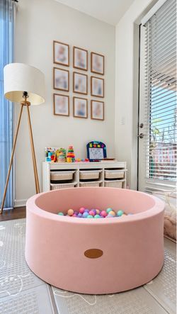 Pink Foam Ball Pit + 200 Pastel Balls
