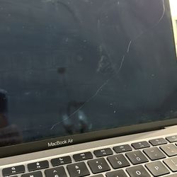 MacBook Air M1 2020, 13.3 Inch Display Is Cracked But Laptop Is Functional