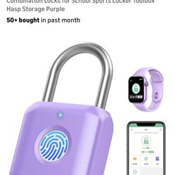 Brand new- still in box & instructions   Fingerprint Padlock eLinkSmart Gym Locker Lock for Girls Women with Phone App iOS Watch Metal Keyless Combina