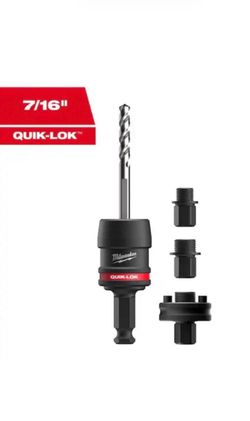 Milwaukee 7/16 in. Shank QUIK-LOK Hole Saw Arbor Set w/ Three Adapters