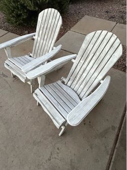 2 Decorative Wooden Adirondack Patio Chairs