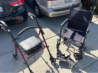 Wheelchair and adult walker with seat