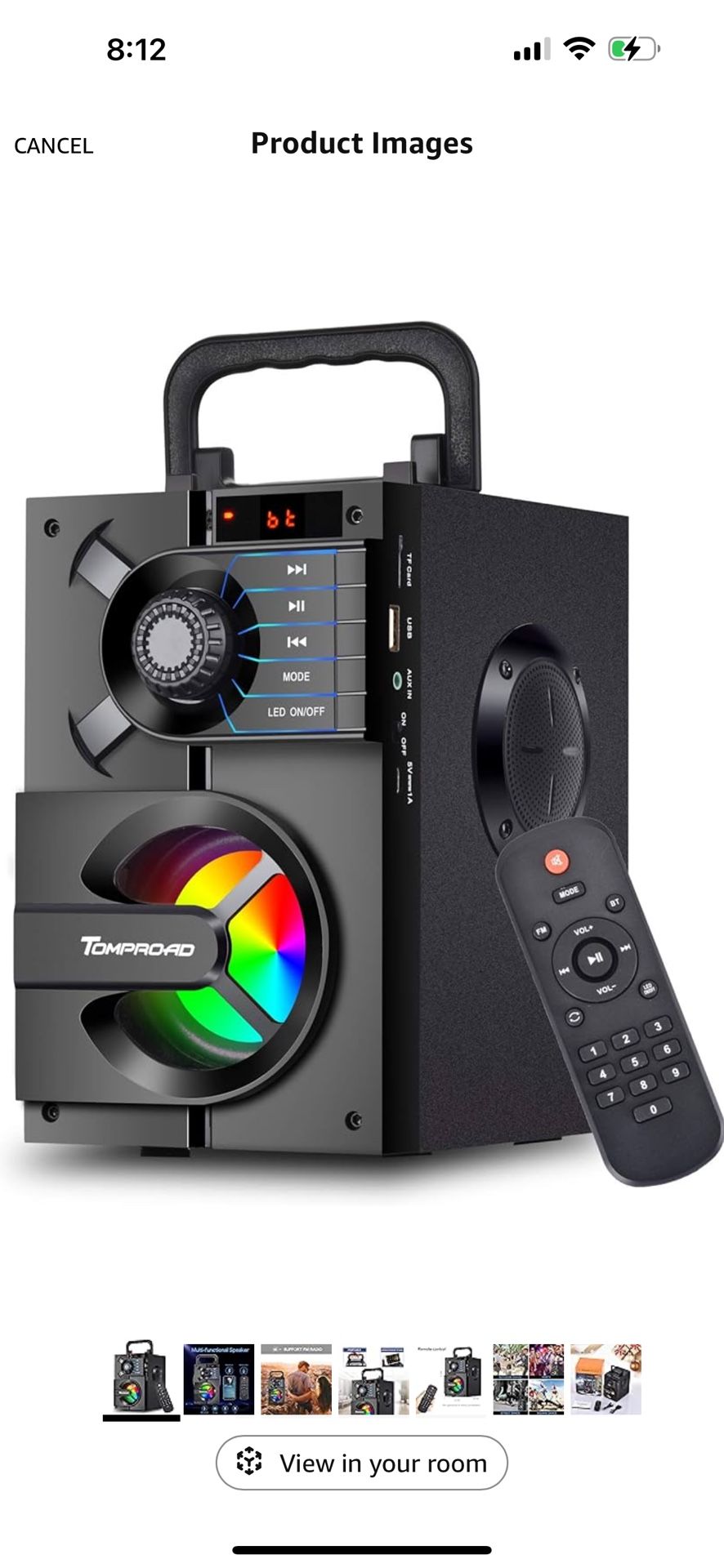 Bluetooth Speaker, Portable Bluetooth Speakers with Subwoofer Wireless Stereo Sound Rich Bass Outdoor Party Speakers Support Remote Control FM Radio L