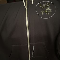 Black Zipper Up U2 2015  Hoodie 
