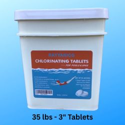 Chlorine Tablets - 35 lbs, 3-inch Swimming Pool Chlorinating Tablets