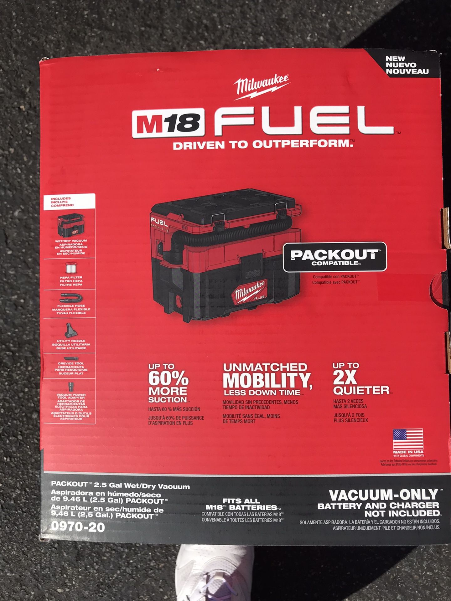 New Milwaukee M18 Pack out vac