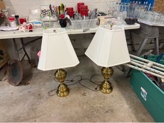 2 brass lamps