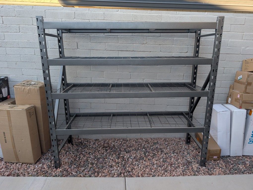 Steel shelving 4 shelf 77"w x 24"D x 72"H Rack Shelves