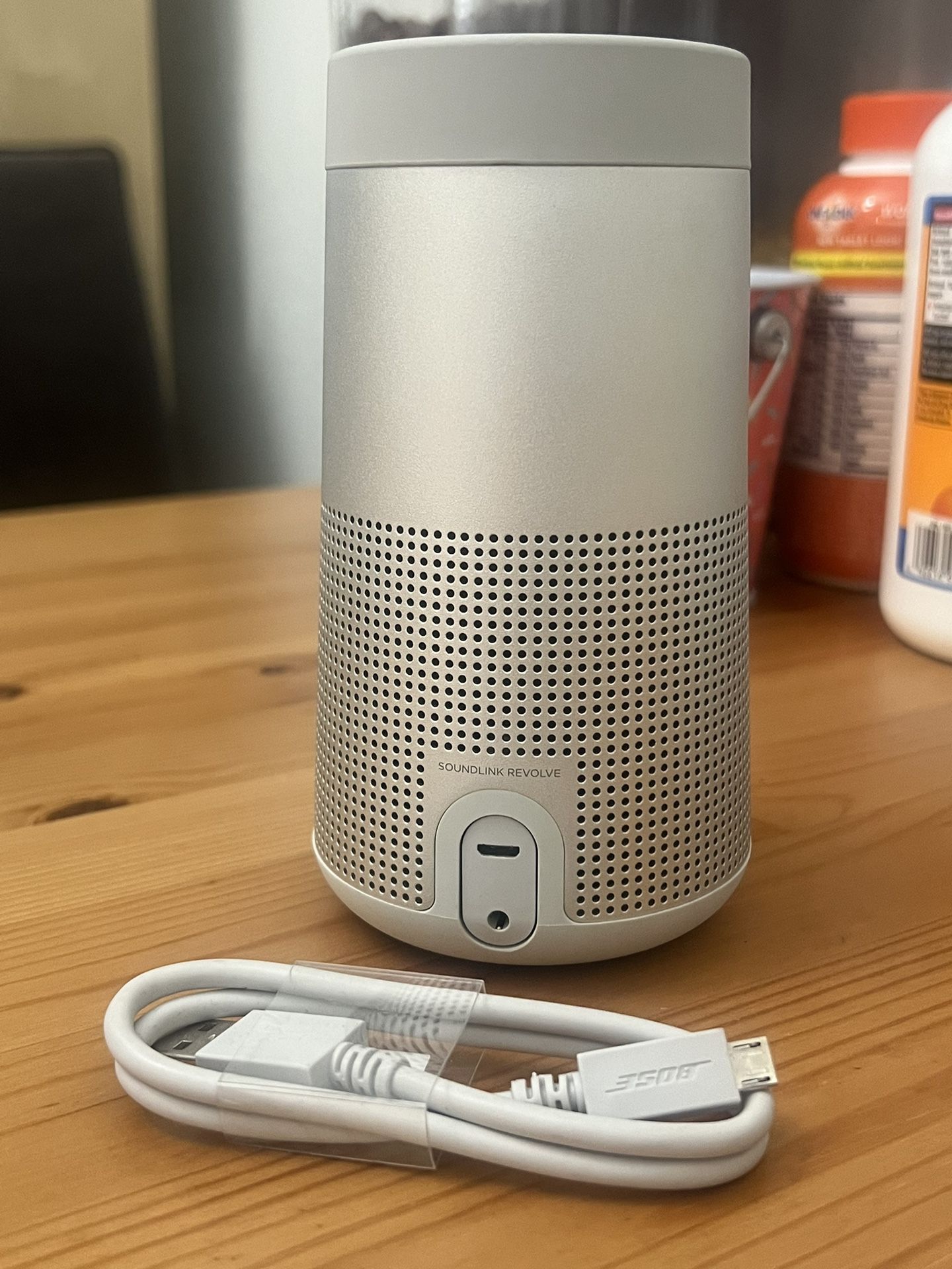 Bose SoundLink Revolve Bluetooth Portable Speaker and USB Cable