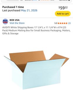 Shipping Boxes. White.  17” x 11” x 6” (18)