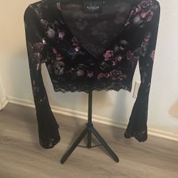 Killstar purple and pink Skull Rose Top