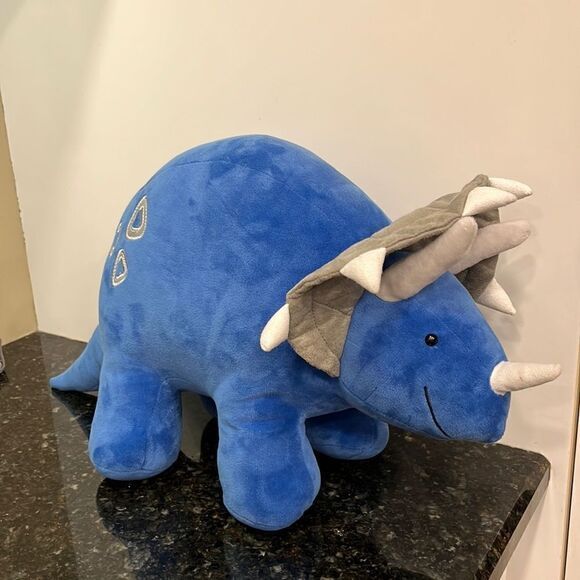 GUND Charger Dinosaur Triceratops Stuffed Animal Plush Blue 20” Dino