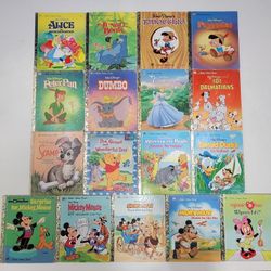 Lot Of 17 A Little Golden Book Disney Books: Pinocchio Cinderella Pooh Mickey Mouse