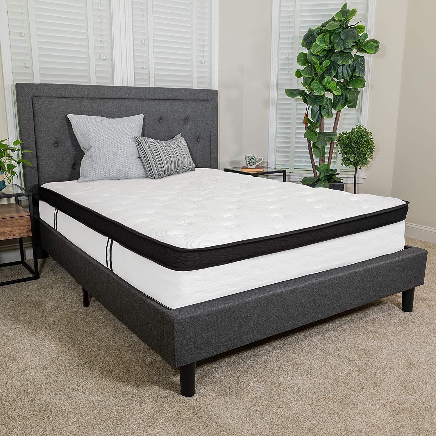 New Flash Furniture Capri Comfortable Sleep 12 Inch Memory Foam and Pocket Spring Mattress Queen size