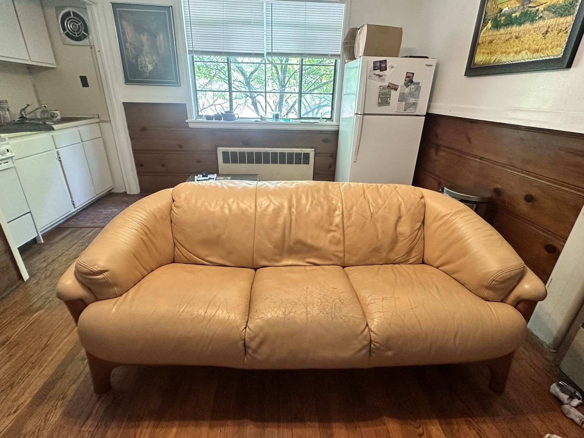 Tan Leather Couch