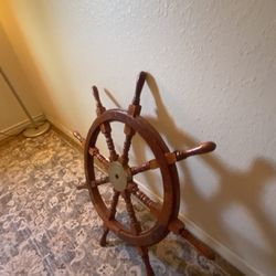 Sail Boat Wheel With Brass Middle 
