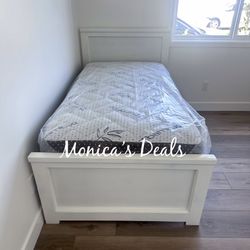 Twin Solid Wood Bed With Mattress $360