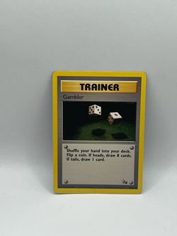 Pokemon Fossil Gambler Trainer Card #60