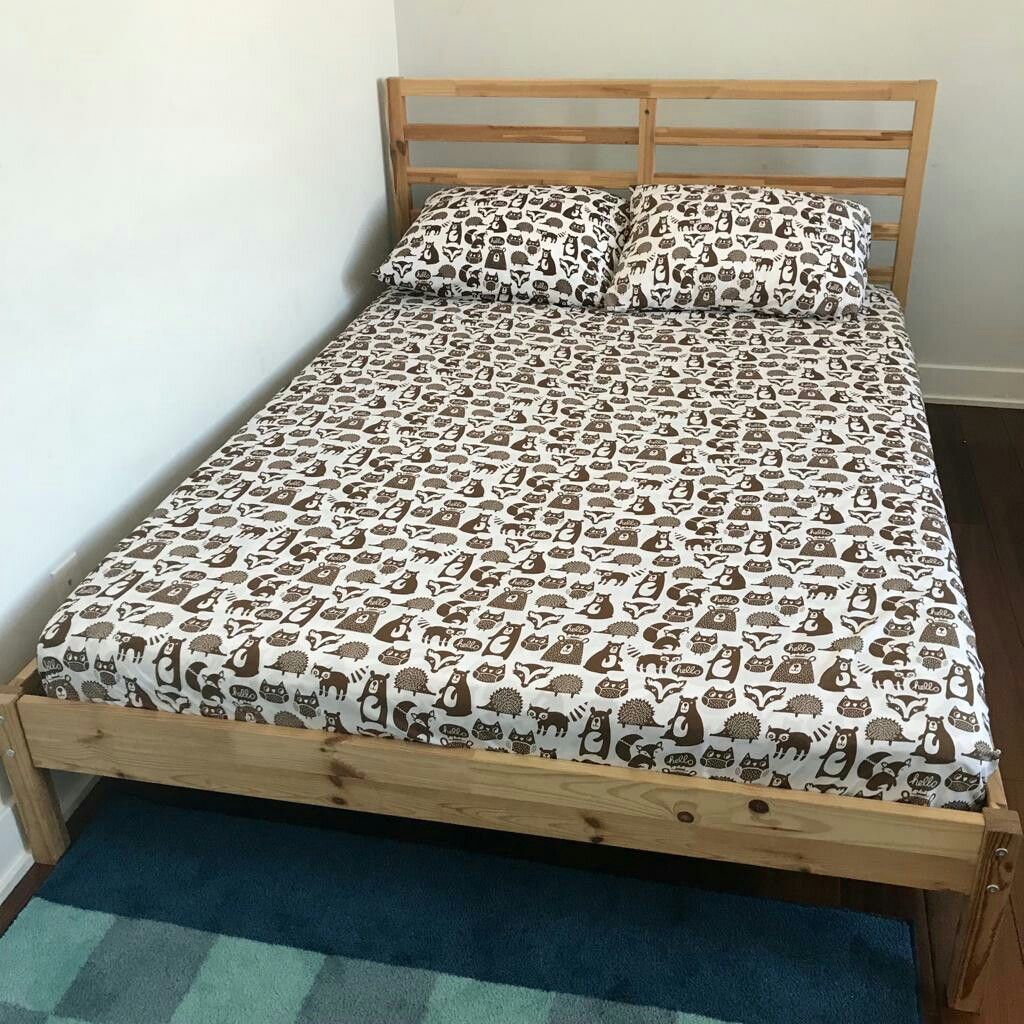 Ikea Full TARVA Bed frame pine + Ikea MATRAND Mattress
