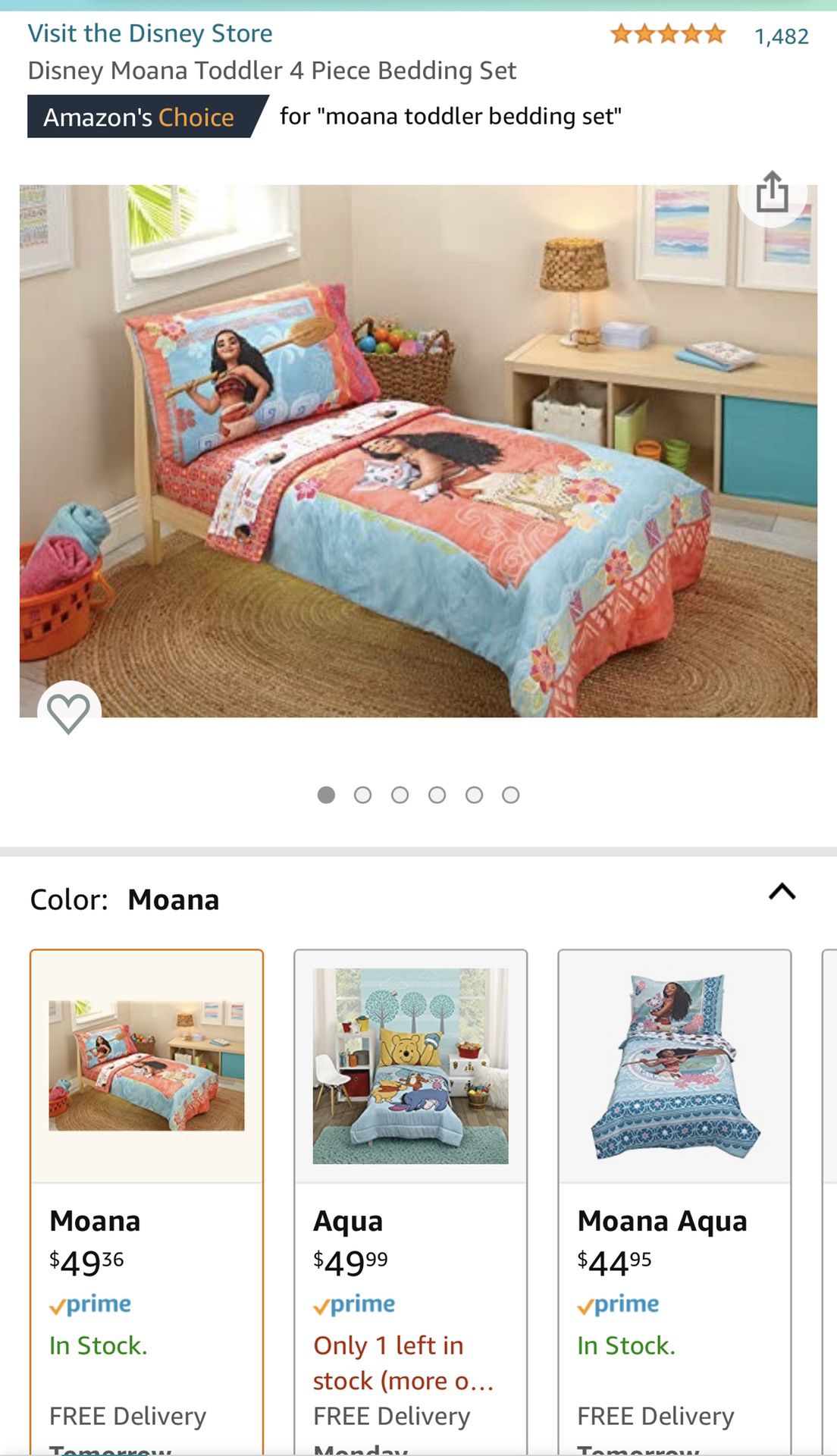 Moana toddler Bed Set 3 Piece.